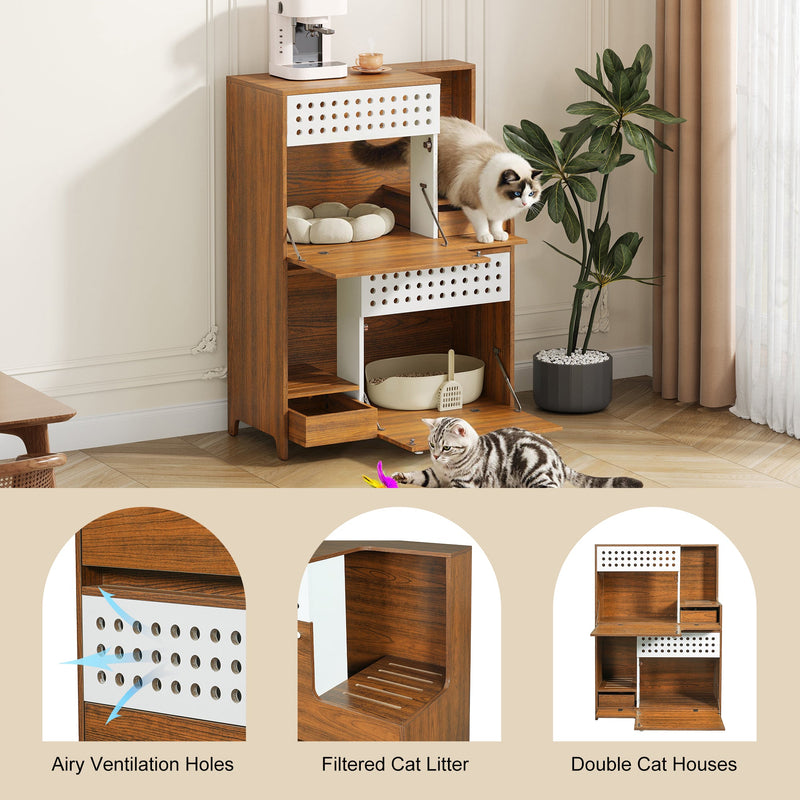 Modern 2-in-1 Cat Furniture, Litter Box Enclosure Side Table, photo 10 of 10