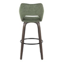 Mustang - Contemporary Fixed Height Barstool With Swivel With Round Footrest (Set of 2) by HouseOfZazla