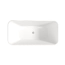 Rectangle Linear Freestanding Soaker Tub With Pop Up Drain, Double Wall Insulated Construction - Gloss White