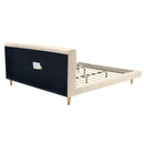 Beige Chunky Headboard Bed Frame, King by HouseOfZazla