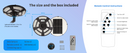 3500W Commercial Solar Round 360° Wide Angle Pole Outdoor Lamp Post Light with 98 inch Pole IP67 Waterproof With Remote