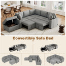 Sectional Sofa Convertible Pull-Out Sofa Bed With A Movable Storage Ottoman For Living Room by Unique Piece Furniture