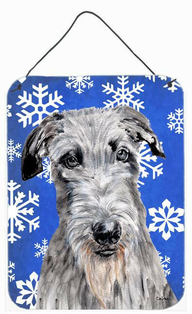 Scottish Deerhound Winter Snowflakes Wall or Door Hanging Prints SC9778DS1216