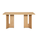 Dining Table Set With 6 Upholstered Chairs, Rectangular Table With Cutout Legs by HouseOfZazla