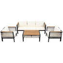 4 Pieces Outdoor Sectional Sofa Set 5 Person Patio Seating Group Outdoor Conversation Set With Cushions And A Coffee Table For Patios by HouseOfZazla