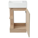 18.6" Bathroom Vanity with Sink, Bathroom Vanity Cabinet with Two-tier Shelf, Left or Right Orientation, Natural