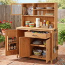 TOPAMX Potting Bench with Hutch, Solid Fir Wood Garden Workstation by HouseOfZazla