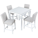 5 Piece Counter Height Table Set, Square Table And 4 Upholstered Chairs by Unique Piece Furniture