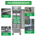 Commercial Refrigerator 23 Cu.Ft With 1 Solid Door Reach-In Refrigerators Stainless Steel Etl Approved Upright Fridge Storage - Silver by HouseOfZazla
