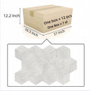 Hexagon Natural Stone Marble Tile, 3D Fluted (Set of 12)