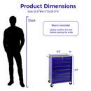 Rolling Metal Tool Chest with 6 Drawers, 20" Cabinet - Purple by HouseOfZazla