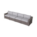 Contemporary Outdoor Rattan Wicker Sectional Seating Group With Cushions by HouseOfZazla