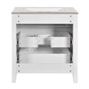 Retro Bathroom Vanity With Sink Combo, Free Standing Single Set With 3 Drawers
