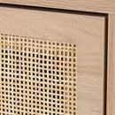 Set of 2 rectangle Rattan Bedside Table Nightstand with Drawer 2