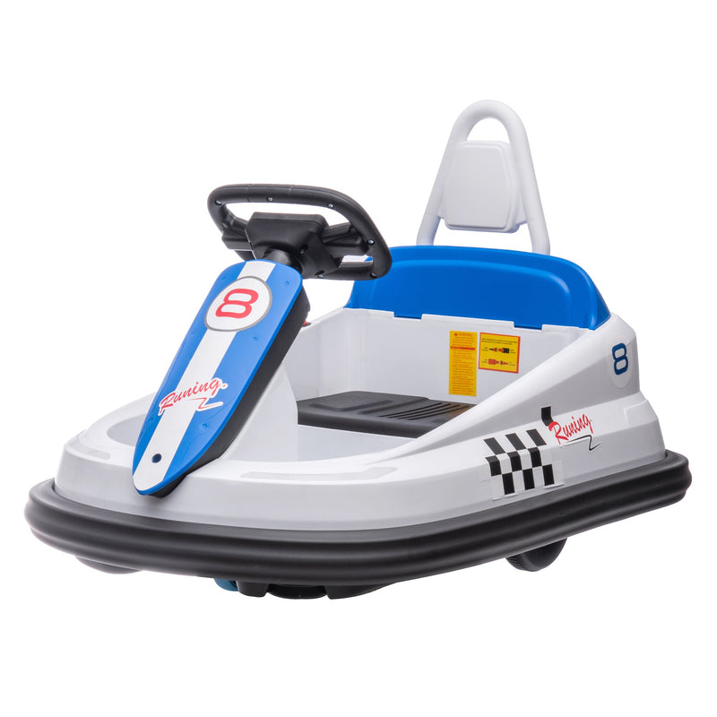 6V Kids Ride on Electric Go Kart Bumper Car W/Parents Remote Control,Three Speed Adjustable,LED Lights,Horn,Bluetooth,Player&360Spin,Vehicle body with Anti-collision padding for 18m+.