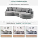 Modern 3 Seater Upholstered Sofa With Curved Design by HouseOfZazla