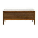 Accent Bench With Storage, Upholstered Cushion - Walnut Brown by HouseOfZazla