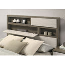 4 Piece Queen Bedroom Set With Built In Storage And Mirror - Oak by HouseOfZazla