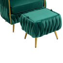 Accent Chair with Storage Ottoman Chair Tufted Barrel Chair Set Arm Chair for Living Room Bedroom