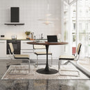 47.24"Modern Round Dining Table,Four Patchwork Tabletops with OAK Color Solid Wood Grain Table Top,Metal Base Dining Table, End Table Leisure Coffee Table