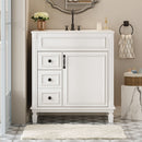 Bathroom Vanity With Sink, Cabinet With 2 Drawers And Adjustable Shelf by Unique Piece Furniture