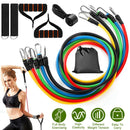 11Pcs Resistance Bands Set Fitness Workout Tubes Exercise Tube Bands Up to 100lbs w/ Door Anchor Handles Ankle Straps for Physical Training Yoga Pilat