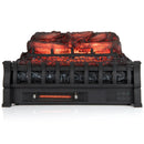 23 Inch Infrared Quartz Electric Fireplace Pinewood Log Heater with Adjustable Flame-Black by DirectDeals