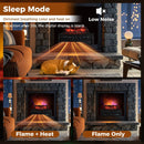 23 Inch Infrared Quartz Electric Fireplace Pinewood Log Heater with Adjustable Flame-Black by DirectDeals