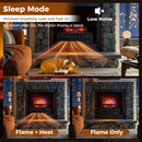 23 Inch Infrared Quartz Electric Fireplace Pinewood Log Heater with Adjustable Flame-Black by LJGDeals