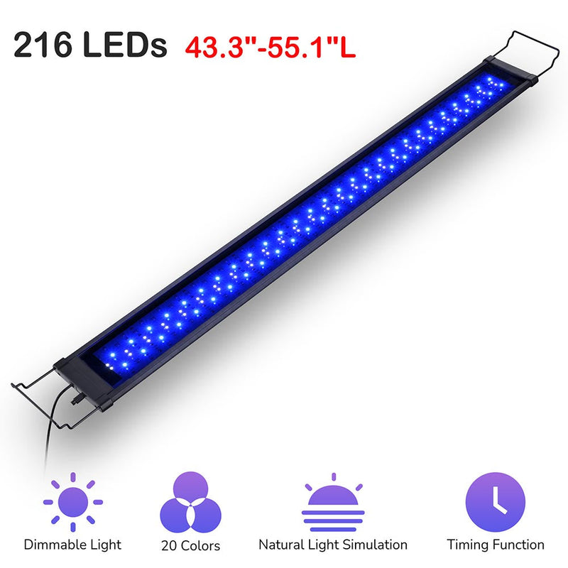 AquaBasik LED Aquarium Light with Timer RC RGBW 44-55"