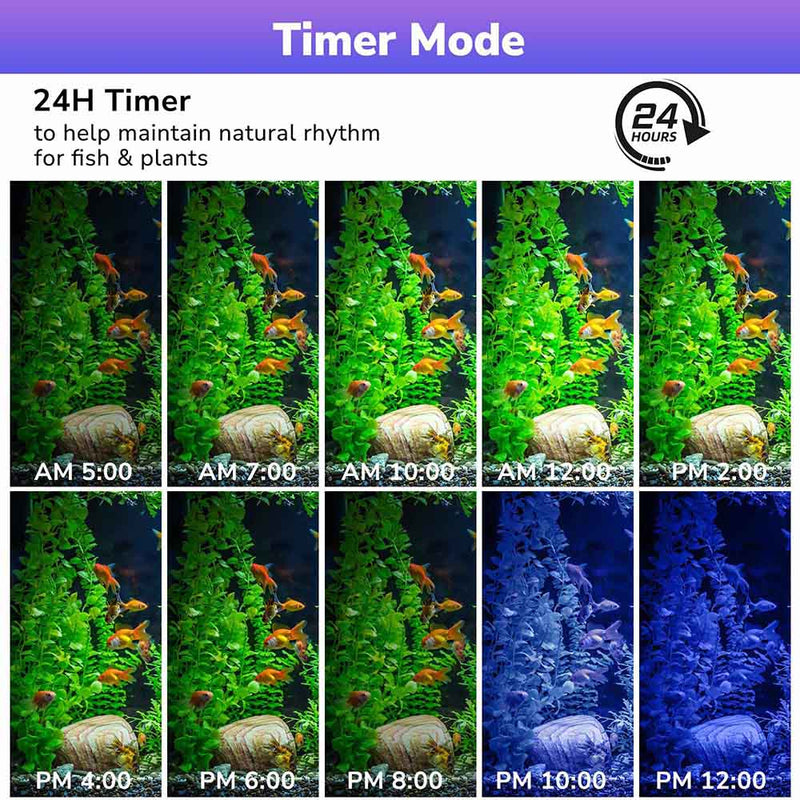 Yescom 24" Full Spectrum LED Aquarium Light APP WIFI for Plants & Fish