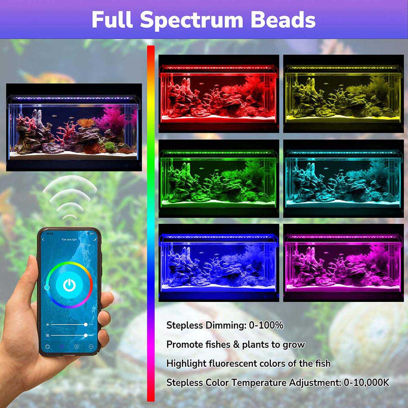 Yescom 36" Full Spectrum LED Aquarium Light APP WIFI for Plants & Fish