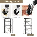 5-Tier Foldable Shelving Unit with Detachable Wheels and Anti-Toppling System-Black by LJGDeals