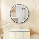 24 in. W x 24 in. H x 4.9 in. D Round Surface Mount Black Bathroom Medicine Cabinet with Mirror