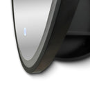 24 in. W x 24 in. H x 4.9 in. D Round Surface Mount Black Bathroom Medicine Cabinet with Mirror