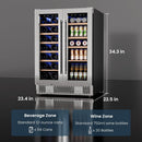 24 Inch Dual Zone Wine Fridges Cooler Beverage Refrigerator W51115