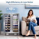 24 Inch Dual Zone Wine Fridges Cooler Beverage Refrigerator W51115
