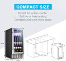 24 Inch Metal Shelves Built-in Wine Fridges Cooler Beverage Refrigerator