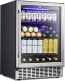 24 Inch Metal Shelves Built-in Wine Fridges Cooler Beverage Refrigerator