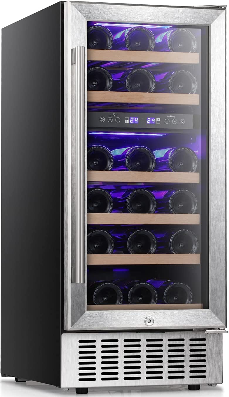 24 Inch Wooden Shelves Built-in Wine Fridges Cooler Beverage Refrigerator W51145B