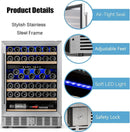 24 Inch Wooden Shelves Built-in Wine Fridges Cooler Beverage Refrigerator W51145B