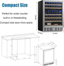 24 Inch Wooden Shelves Built-in Wine Fridges Cooler Beverage Refrigerator W51145B