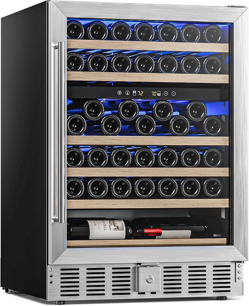 24 Inch Wooden Shelves Built-in Wine Fridges Cooler Beverage Refrigerator W51145B