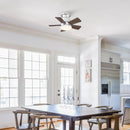 24" Farmhouse Flush Mount Reversible Iron Ceiling Fan with Lighting and Remote Control