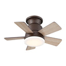 24" Farmhouse Flush Mount Reversible Iron Ceiling Fan with Lighting and Remote Control