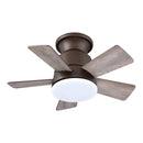 24" Farmhouse Flush Mount Reversible Iron Ceiling Fan with Lighting and Remote Control