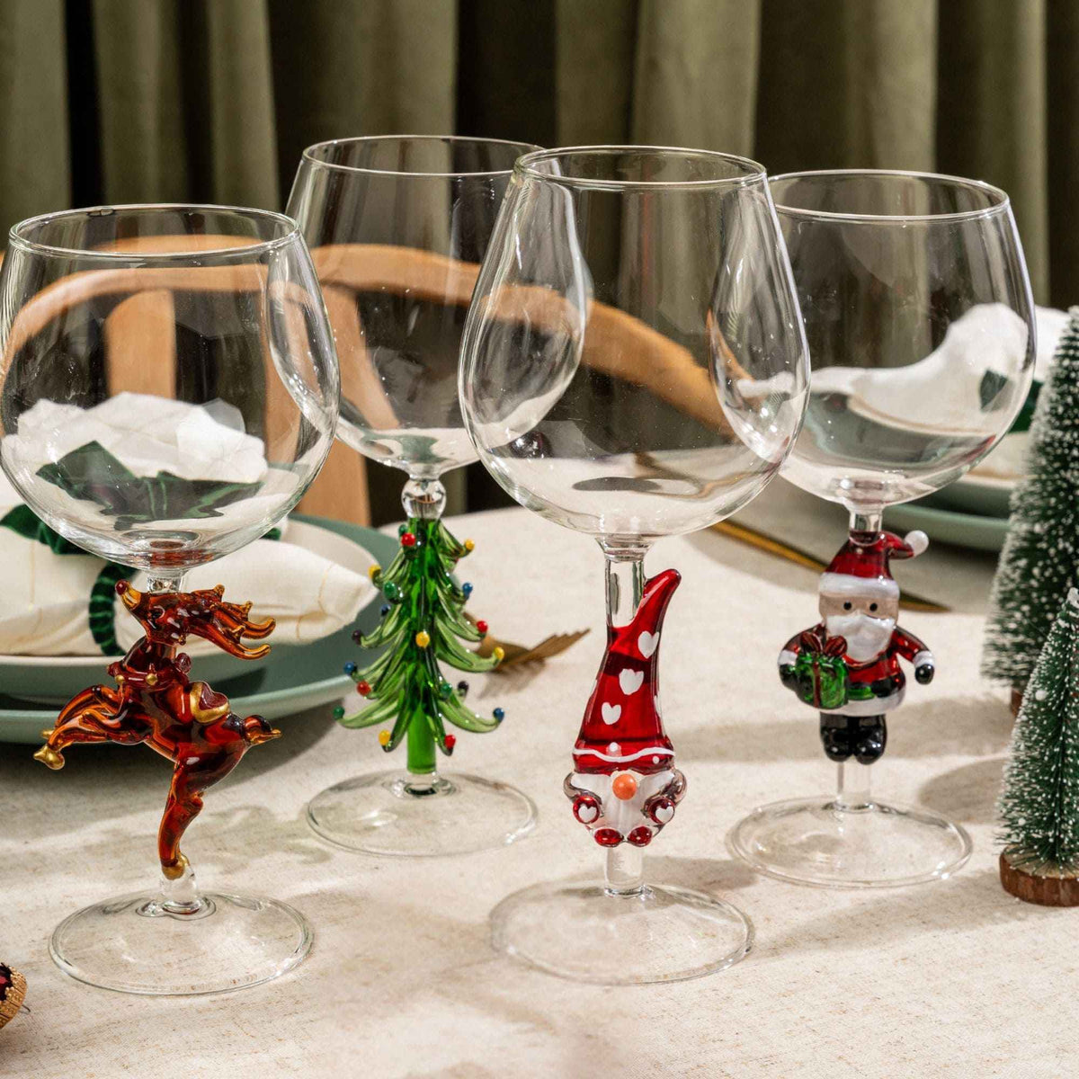 3D Christmas Tree Wine Glasses, photo 8 of 9