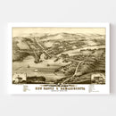 Vintage Map of New Castle & Damariscotta, Maine 1878