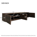 TV Stand For TVs Up To 85", Entertainment Center, Cable Management, Push Openers, Soft Closing Hinges & Adjustable Shelves - Dark Brown