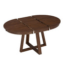 Dining Set With Leaf Round Table And 4 Upholstered Chairs